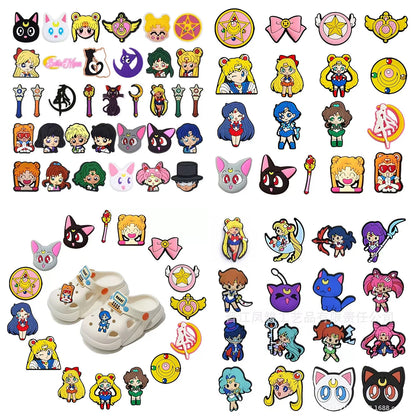 Girl 16-100pcs Cartoon Shoe Charms For Slides Clogs Sandals,PVC Shoe Decorations Accessories Buckle For Christmas Birthday Gifts