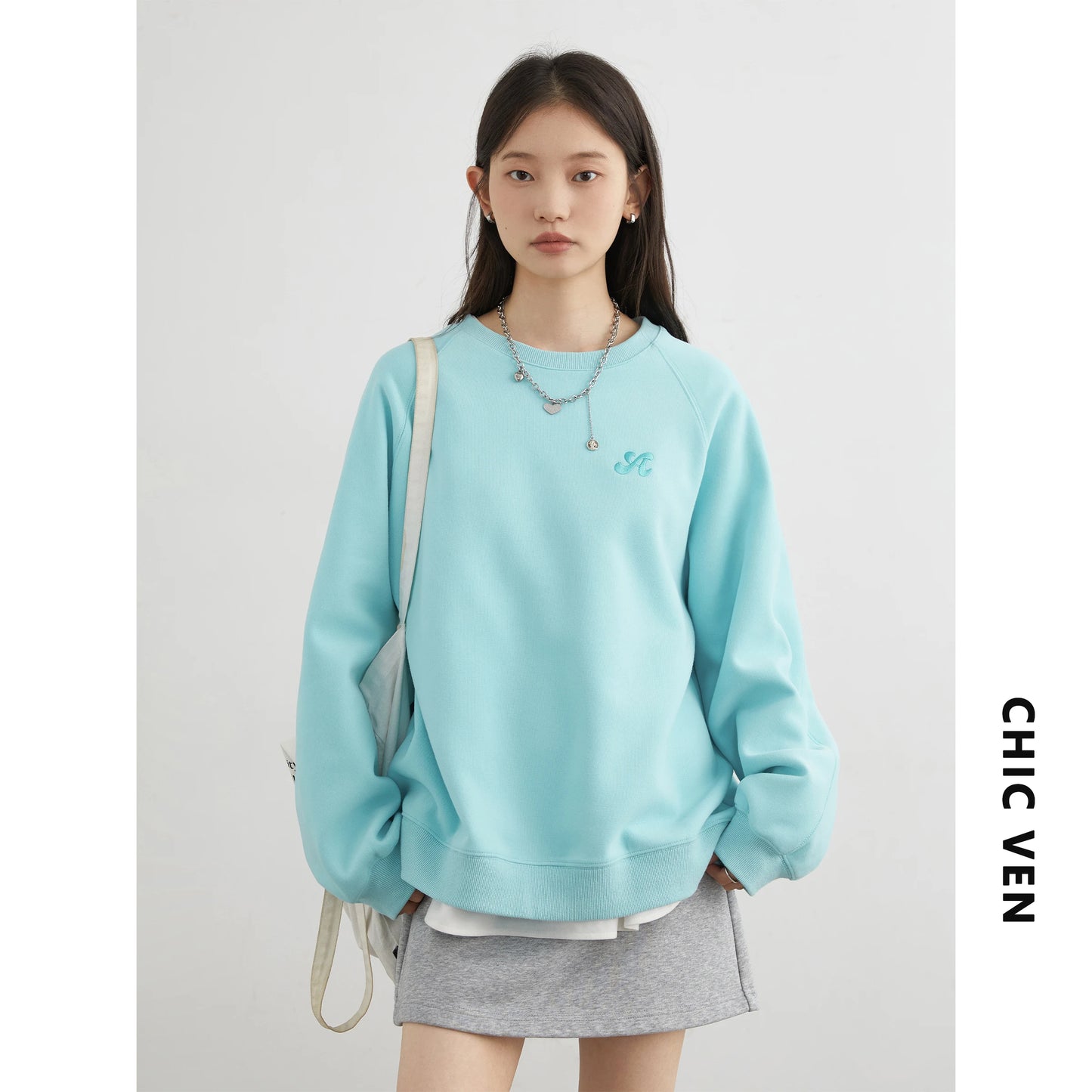 CHIC VEN Women Sweatshirts Loose Casual New O Neck Raglan Sleeves Long Sleeved Female Tops Pullover Spring Autumn 2025