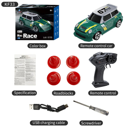 New 4WD 2.4GHZ RC Simulation Mini Drift Car Palm Racing Model Desk Toys 1/64 Scale Remote Control Car Gift for Children Boys.