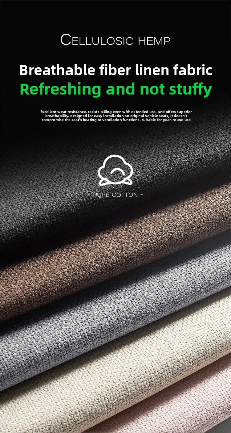 Universal Linen Car Seat Cover Four Season Auto Flax Comfortable Breathable Anti-Slip Covers Cushion SUV Car Seat Protection