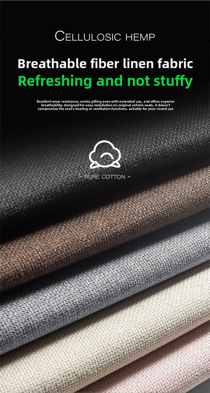 Universal Linen Car Seat Cover Four Season Auto Flax Comfortable Breathable Anti-Slip Covers Cushion SUV Car Seat Protection