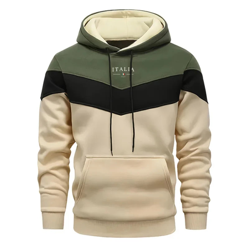 Italy Fashion Men Casual Sportswear Set Hooded Sweatshirt Winter Jogger Tracksuit Autumn Urban Fashion Hoodies Black Sweatpants
