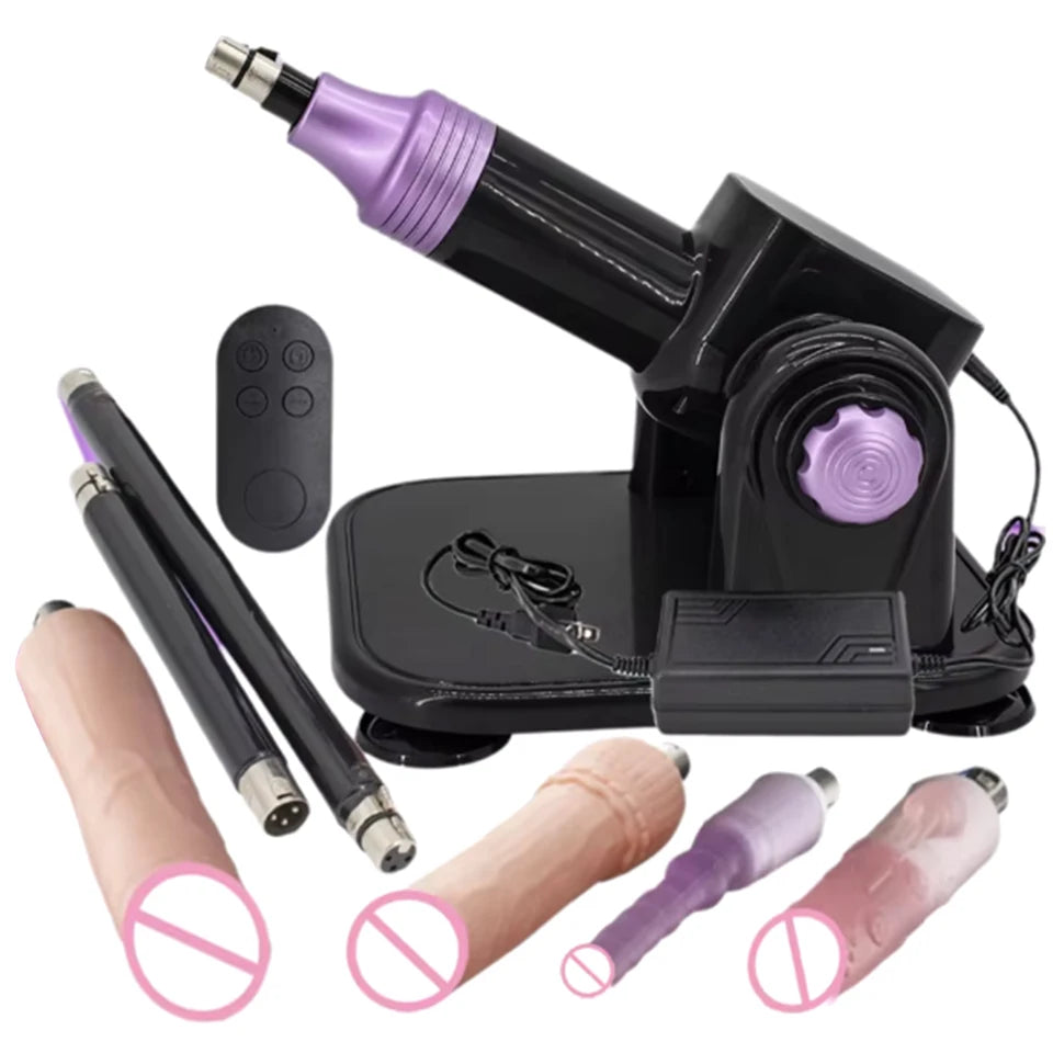 60W Automatic Sex Machine with Big Black Dildo for Women Love Machine Masturbation Pumping Gun for Couple Men Sex Toys