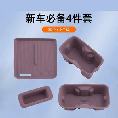 For Chery ICAR V27 2026 Silicone Cup Holder Mat Wireless Charging Anti Slip Pad Tailgate Storage Box Interior Accessories Kit