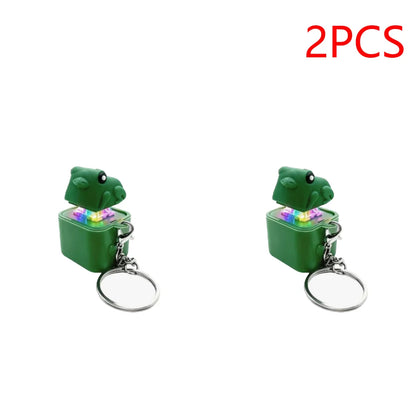 Rechargeable Keyboard Clicker Frog Fidget Toys W/ Sound Lights Portable Click Button Keychain for Kids Boys Girls Gift