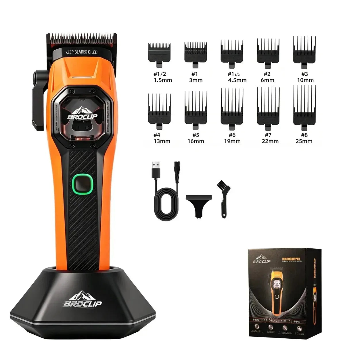 BRDCLIP Hair Trimmer Professional Shaver Vector Motor 13000 RPM Cordless Hair Clippers Metal Trimmer for Men BRD-2601 2602 2603