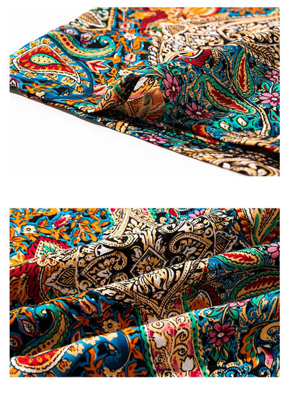 Summer Casual Loose Wide Leg Pants Women's Tie Dye Ink Ice Silk Loose Leopard Print Ethnic Style Long Pants Casual Trousers