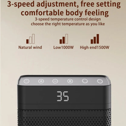 Heater Remote Control Touch Screen Heater Shaking Head PTC Fast Heating Heater Table Standing Timer Electric Heater