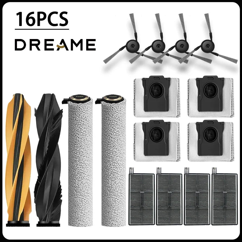 Dreame Aqua 10 roller/Aqua 10 Pro roller/Aqua 10 Ultra roller accessories:main brush,side brush,filter,dust collection bag