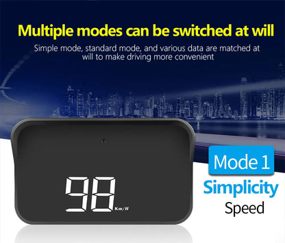 Car M10 Hud Display OBD2 HUD Head Up Display Km/H Speedometer Windshield Projection Overspeed Warning Digital On Board Computer
