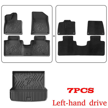Car Floor Mats For 5 Seats Zeekr 7X 2024 2025 2026 All-Weather Cargo Liner Trunk Mat TPE Waterproof Floor Liner LHD  RHD