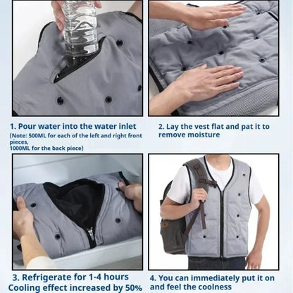 Evaporative Cooling Vest Men Summer High Temperature Work Outdoors Construction Heat Relief Water Injection Cooling Vests Man
