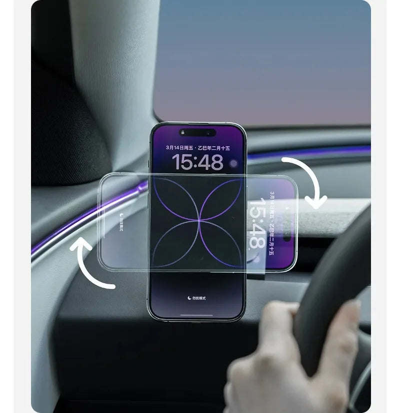 TEMAI A-Pillar Traceless Magnetic Floating Mount for Tesla Model 3 Highland Model Y/YL Juniper, Stylish Phone Mount
