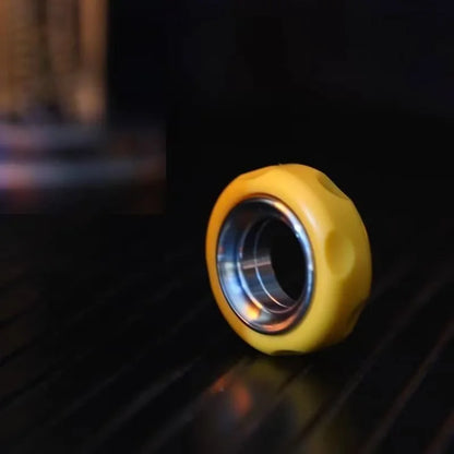 Ring Cheese EDC Fidget Toy, Ratchet Push Slider Ring, POM Stainless Steel Hand Spinner, Adult Stress Relief Fidget Ring