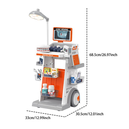 Children's Simulated Dental Operation Table, Injection, Stethoscope, Medical Trolley, Role-Playing Set, Education