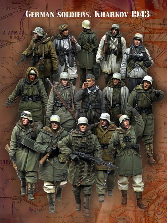 1/35 Resin Model Figure Kits GK , Fifteen People，Military Theme，Unassembled And Unpainted，430J