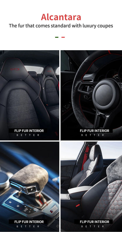 Car Center Console Gear Shift Head Knob Cover Trim Alcantara Suede F For Alfa Romeo Giulia Stelvio Refit Car Accessories