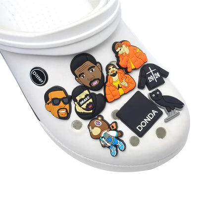 Monster Bear pop singer carton shoe Charms PVC Shoe Decoration For Fall winter wristband clog accessories Kids Halloween X-mas