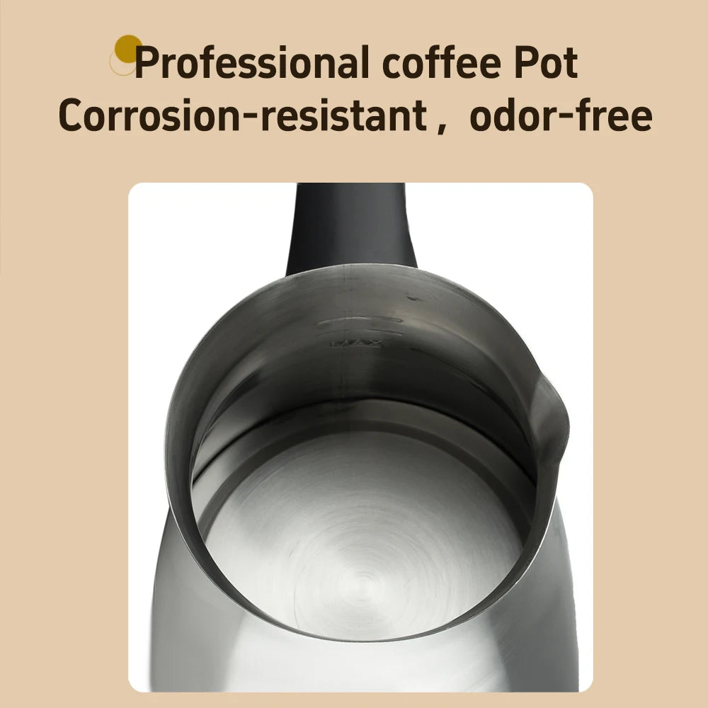 Turkish Coffee Pot with Handle Stainless Steel Electric Heater Coffee Maker Water Kettle 500ml