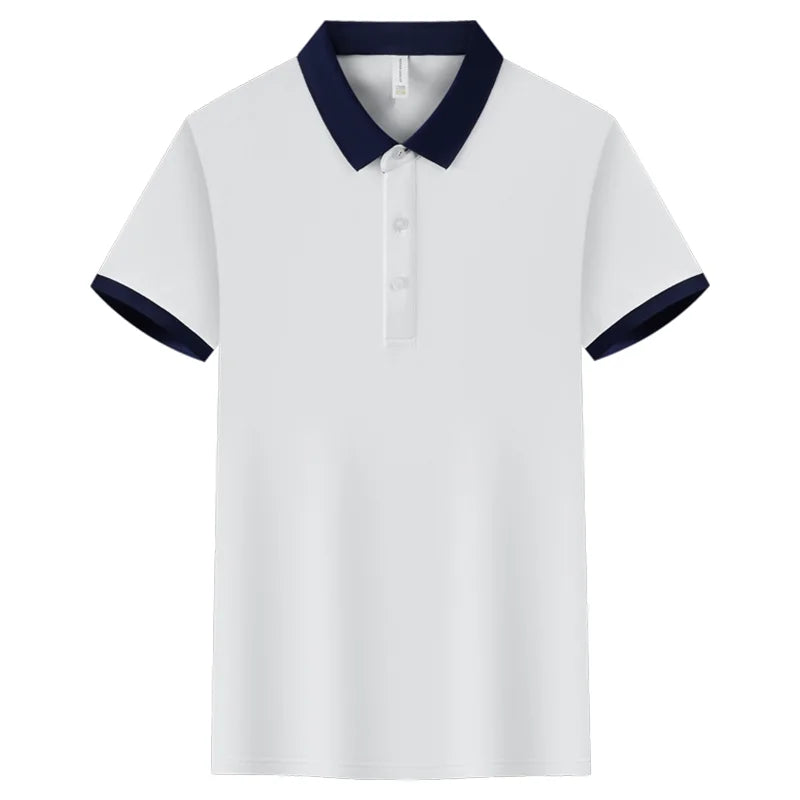 Fashion Contrast Collar Polo Custom Design Casual Business Polo Shirt Print Logo Slim Fit Lapel Short Sleeved Polo Embroidery