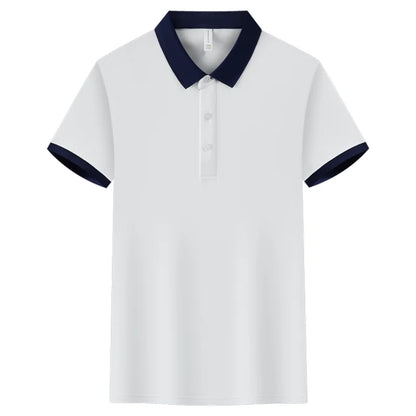Fashion Contrast Collar Polo Custom Design Casual Business Polo Shirt Print Logo Slim Fit Lapel Short Sleeved Polo Embroidery