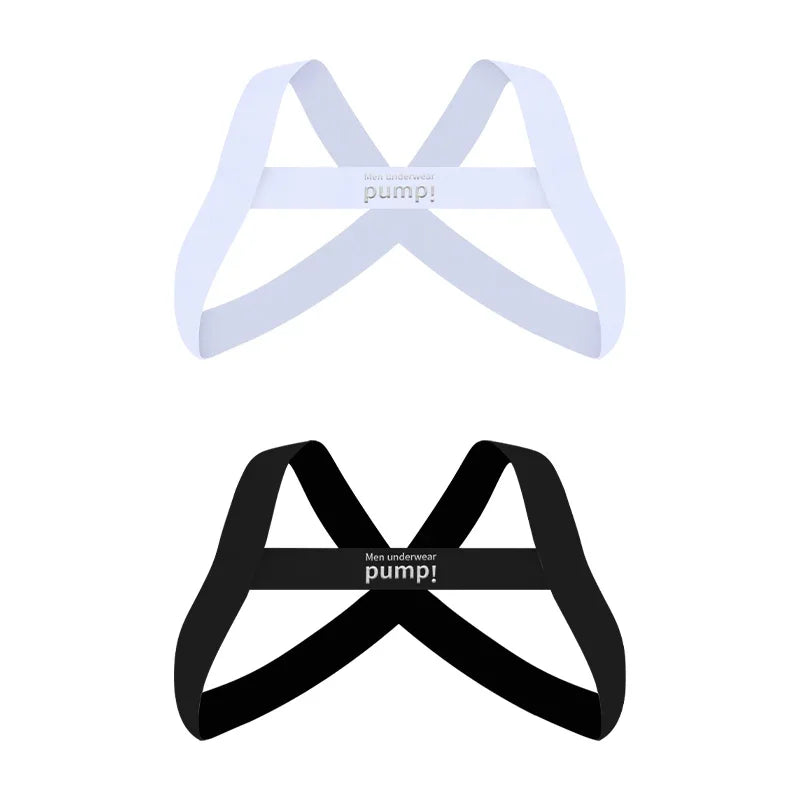 Chest Straps Men's Sexy Elastic Breast Belt Chest Bondage Muscle High Stretch Shoulder Straps Sports Fitness Club Party Costume