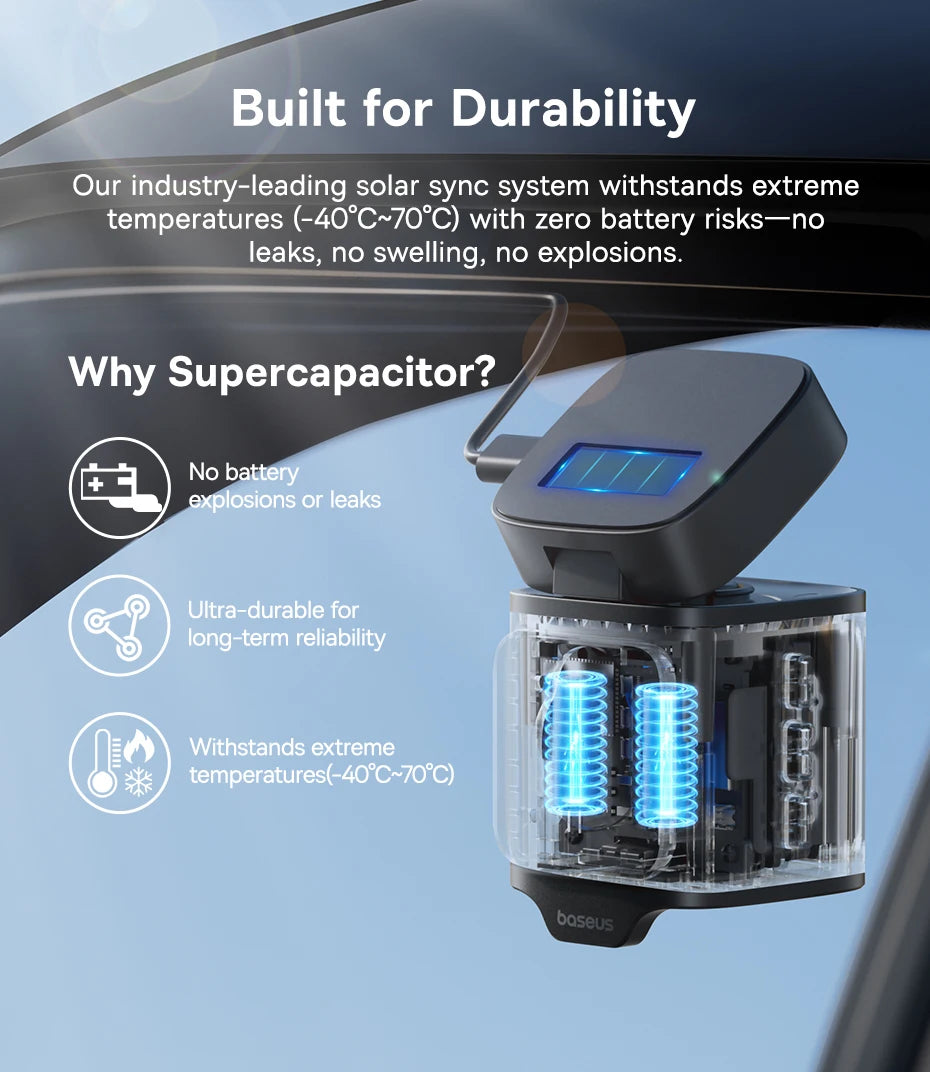 Baseus 3K Dash Cam VD1 Front and Rear Cam HD Built-in GPS Galileo Supercapacitor Car DVR Car Camera Recorder Support 24H Parking