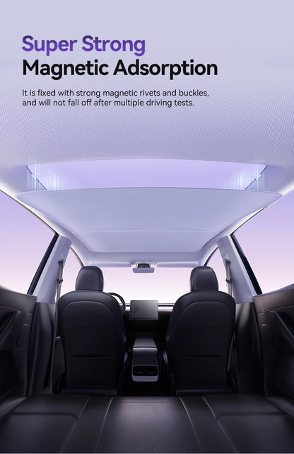 YZ magnetic suction clip Sun Shades For Tesla Model 3 Y Highland Juniper 2021-25 Glass Roof Sunshade Front Rear Sunroof Skylight