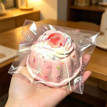 Cream Strawberry Big Pudding Silicone Stress Relief Toy, Slow Rebound Cute Squishy, Stress Reliever for Students