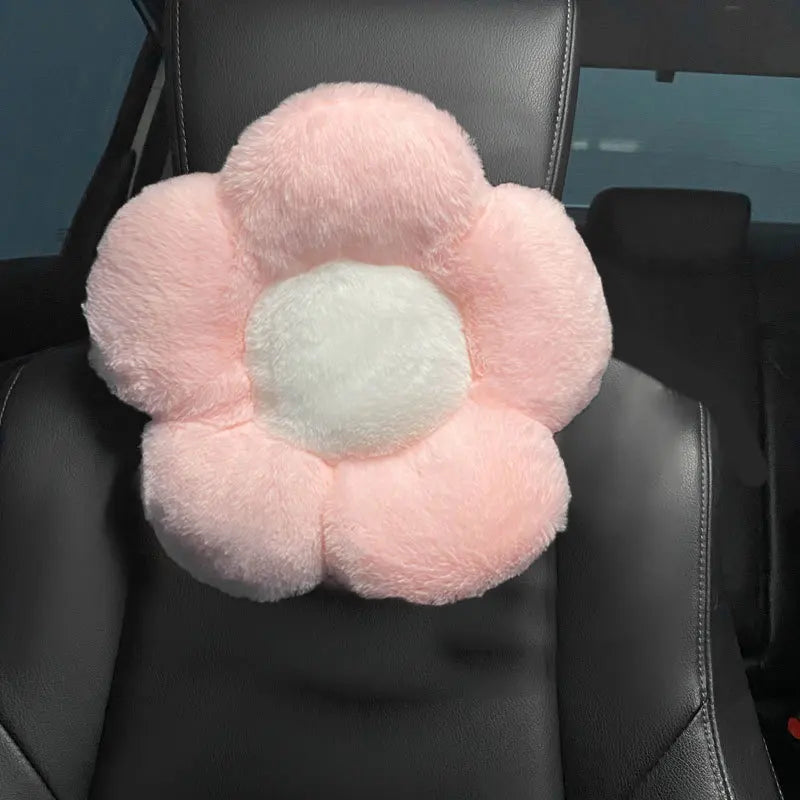 Winter New Cartoon Plush Car Cushion Simple Black White Thickened Anti Slip Women's Auto Seat Pad Cute Interior Modification