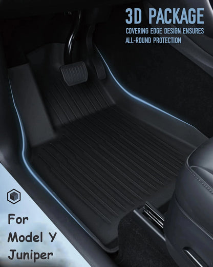 For Tesla Model Y Juniper 2025 2026,7-Pieces All-Weather TPE Floor Mats, Car floor mat accessories Waterproof and easy to clean