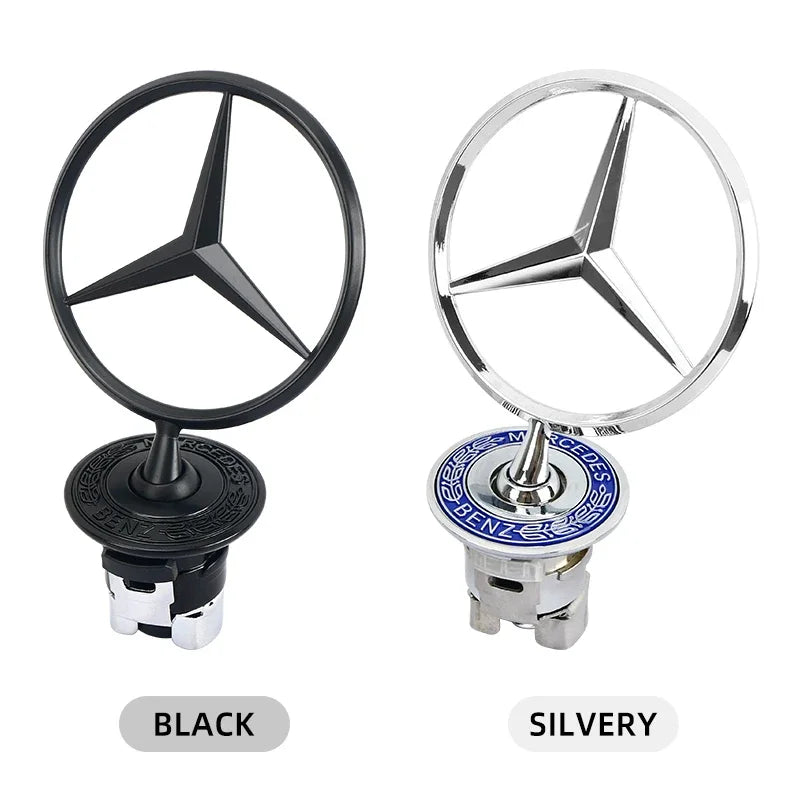 Car Bonnet Label Badge 3D Star Zinc Alloy Car Front Hood Emblem Mercedes Benz  W203 W204 W205 W206 W212 W213 W222 W223 E300 WWWA