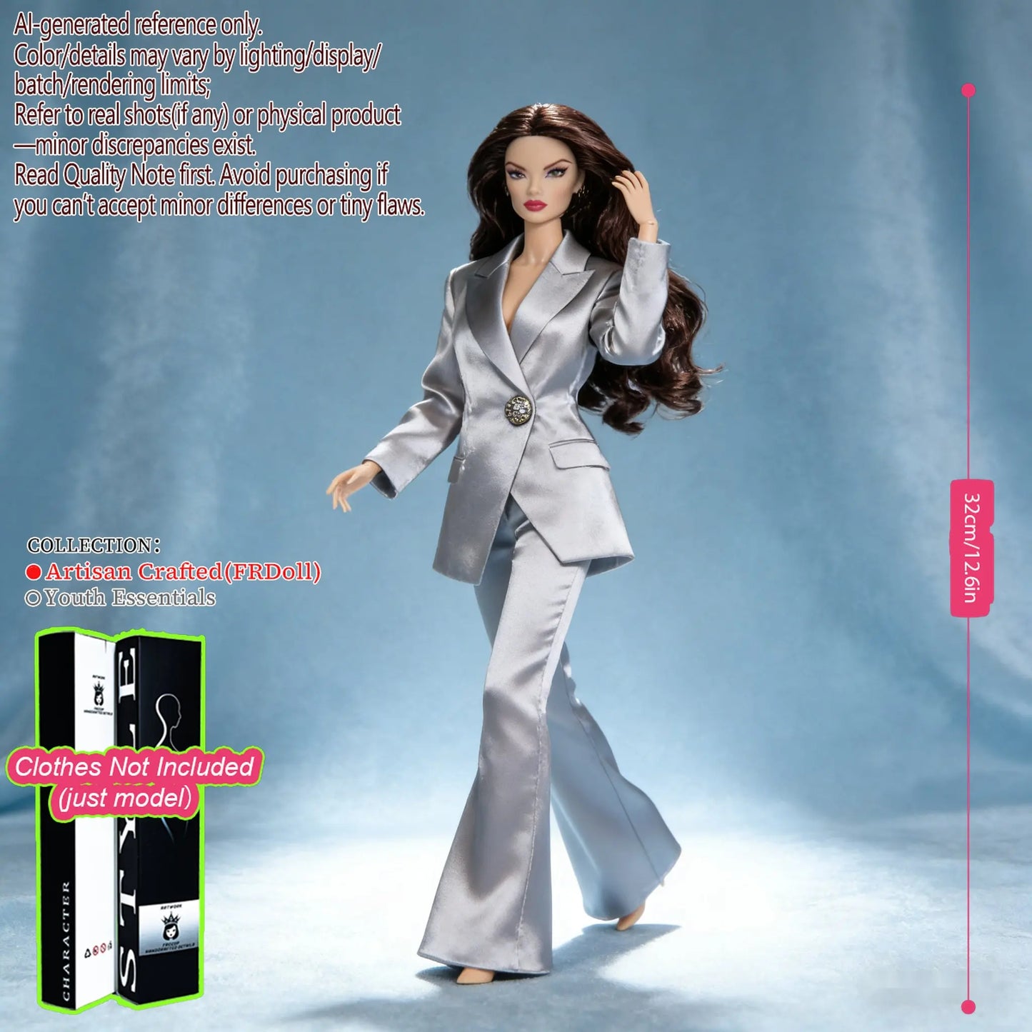 1/6 Scale 12-Joint Premium Figure, 12.6in BJD Doll Changeable Makeup (no clothing)