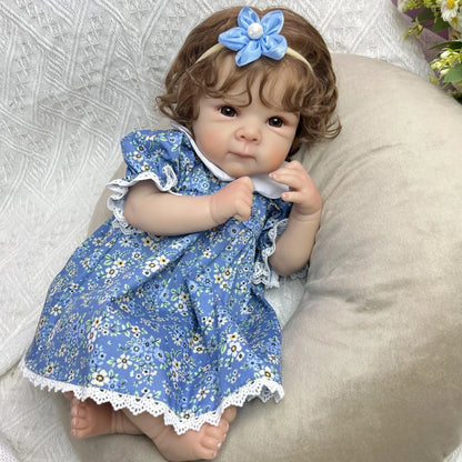 AONPENG Full Vinyl Body 45 CM Sweet Reborn Baby Doll Toy for Girl Lifelike Handmade Fashion Birthday Gift Play House Bedtime Toy