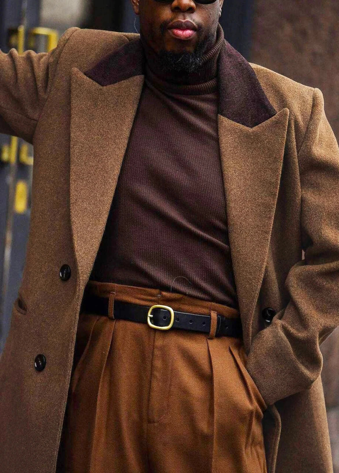 Mens Full Length Trench Coat Notched Lapel Long Jacket Double Breasted Classic Winter Overcoat