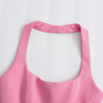 BSAY Women Fashion Summer White Halter Backless O-neck Comfortable Sling Crop Top Chic Female Sexy Streetwear Vest Mujer