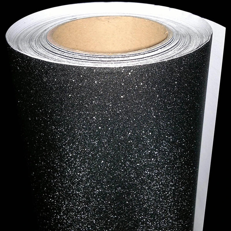 Matte Sparkle Frosted Sanding Glitter Black Vinyl Wrap Film Air Release Self Adhesive Decal Sticker Motorbike Car Wrapping