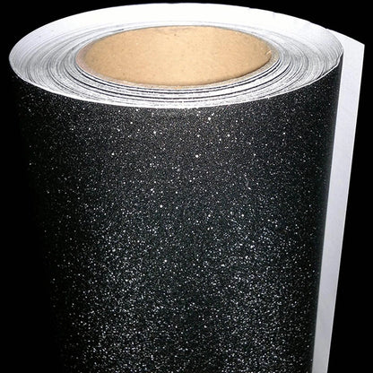 Matte Sparkle Frosted Sanding Glitter Black Vinyl Wrap Film Air Release Self Adhesive Decal Sticker Motorbike Car Wrapping