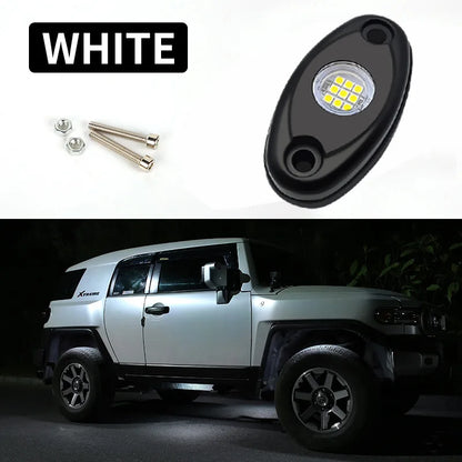 1/2/4pcs Auto chassis lights LED Rock Lamp Contour Decorative Light bottom Atmosphere light for cross-country SUV ATV Dune Buggy