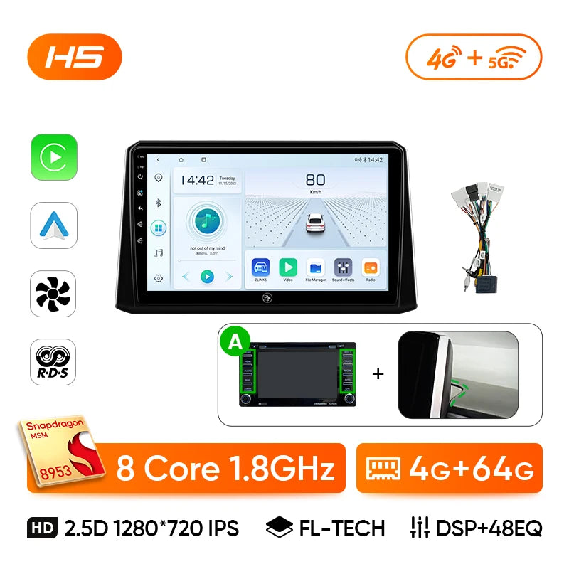 Ainavi Car Multimedia For Toyota Corolla 2019-2026 E210 Wireless Carplay Android Auto 4G Car Radio DSP Stereo IPS Screen 2 Din