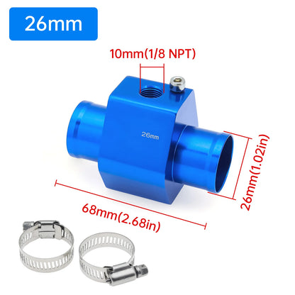 HD Car LCD Water Temperature Meter Thermometer Voltmeter Gauge 2in1 Temp&Voltage Meter 10mm Sensor 26~40mm Adapter(Option)12V/24