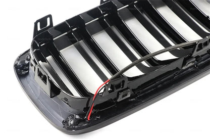 LED Light Front Bumper Racing Grille Grill For BMW 3 Series F30 F31 320i 330i 335i 2012-2019 1 Pair Gloss Black Kidney Grills