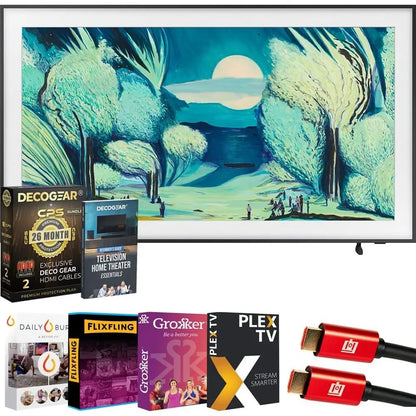 65" The Frame LS03FA QLED 4K TV 2025 Art Mode, Vision AI | CPS Exclusive 26 Month Protection, 2X HDMI Cables, Premiere Movies St