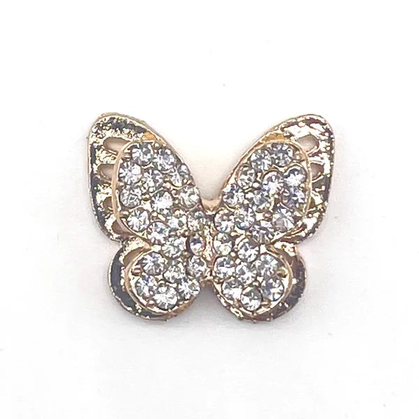 Metal Rhinestone Pearl Chain Butterfuly Crown Shoe Charms for Clogs Sandals Decoration Shoe Buckle for Girls Gift