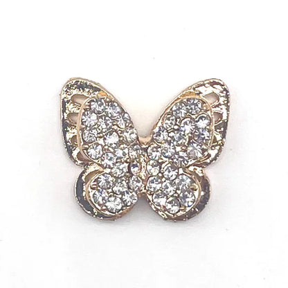 Metal Rhinestone Pearl Chain Butterfuly Crown Shoe Charms for Clogs Sandals Decoration Shoe Buckle for Girls Gift