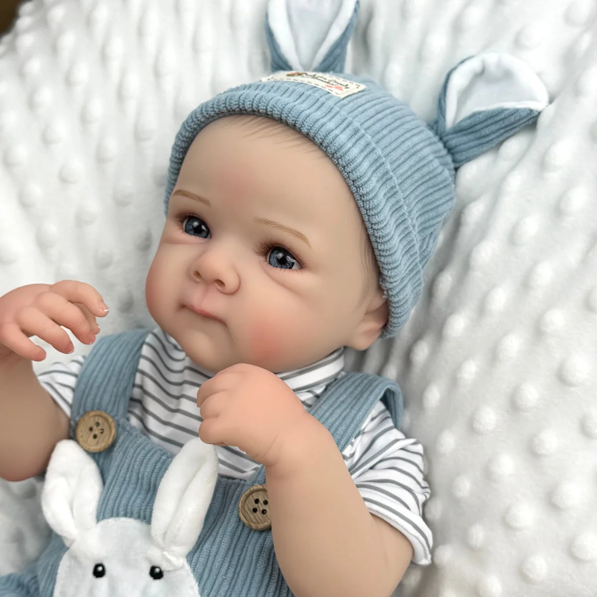BZDOLL 18inch 45cm Full Vinyl Reborn Baby Doll Lifelike Handmade Birthday Gift For Kids Dress Up Bedtime Play Toy
