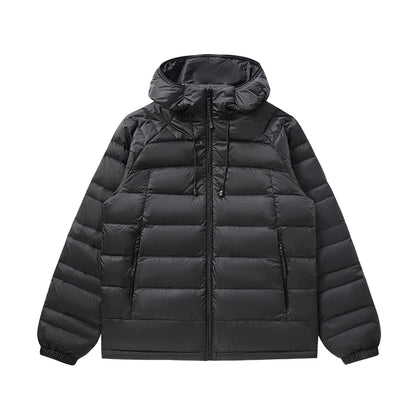 UETEEY Ultra Light Men's Down Jacket 90% White Duck Down Hooded Winter Coat Men 2025 New Autumn Warm Compression Packable
