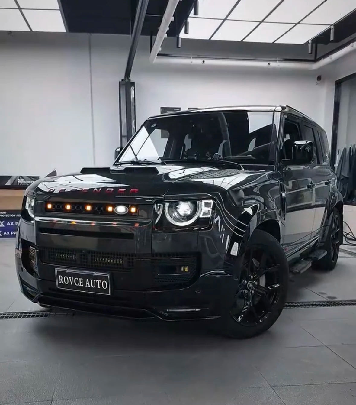 Car Ventilation Grille Front Bumper Grill With Led Dynamic Running Light OCTA for Land Rover Defender 20-25 90 110 130