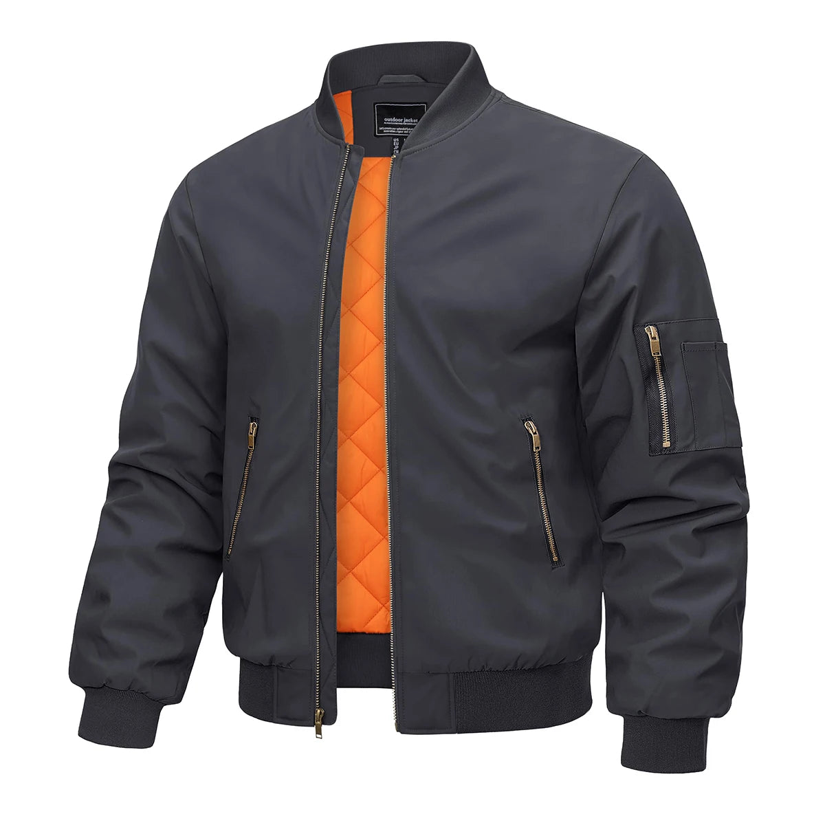 MAGCOMSEN Bomber Jacket Men Warm Zip Up Winter Padded Coat Casual Baseball Jackets Pilot Windbreaker Varsity Jackets