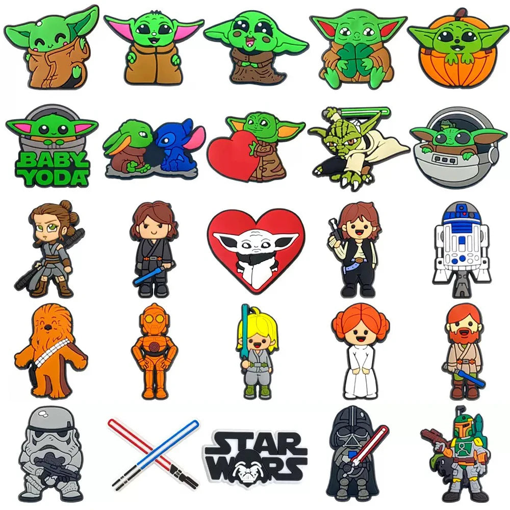 13-55Pcs Hot Toys Star Wars Shoe Charms For Slides Clog Sandals Shoes Decorations Accessories For Christmas Birthday Gifts